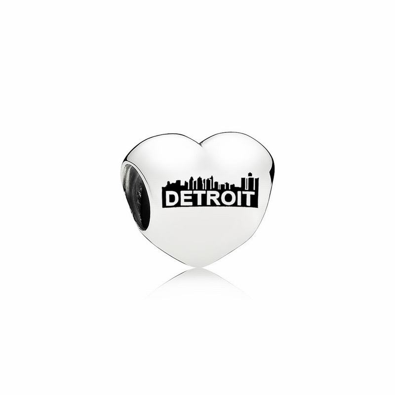 Pandora Australia Detroit Motor City Heart Charm - Sterling Silver | OILTAM906